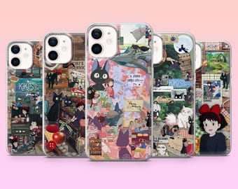 Kikis kleiner Lieferservice Handyhülle mit Ghibli-Anime-Motiv für iPhone 17 Pro, 16, 15, 14, 13, Samsung S25, S24, S23, S22, A16, A26, Pixel 10, 9