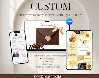 Custom Baby Shower Website - Canva Template with RSVP and Countdown