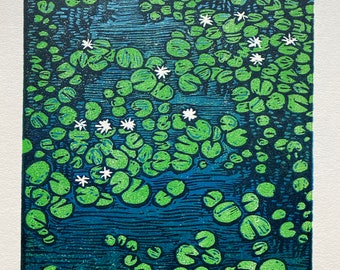 Lily Pad Block Print