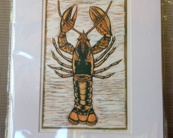 Lobster Block Print