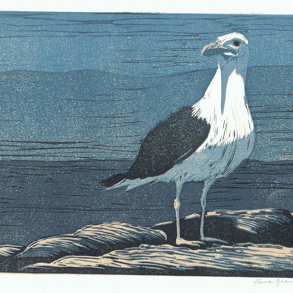 Black-backed Gull Block Print