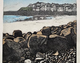 Boar's Head, N. Hampton NH, Reduction Block Print