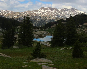 Wind River Mountains III, Mountain Lake, Alpine Meadows, Alpine Pond, Wilderness, Mountain Photography