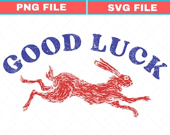 Good Luck konijn SVG | Retro-westerse png-stijl (digitale download)