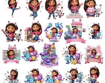 Gabby's Dollhouse PNG Clipart Bundle, Gabby's Dollhouse Birthday Clipart, Gabby's Dollhouse, Gabby Png, Gabby Clip Art Digital Download