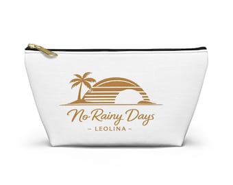 No Rainy Days Sunset Palm Accessory Pouch | T-Bottom Zipper Bag