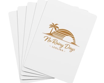 No Rainy Days Palm Sunset Poker Playing Cards | Custom Spade Design
