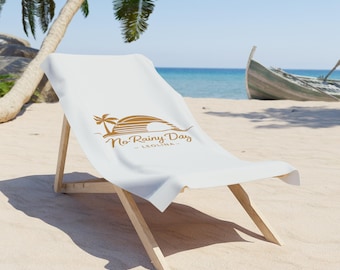 No Rainy Days Logo Beach Towel | Tropical Palm Sunset Beautiful Beach Towel