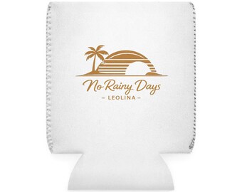 No Rainy Days palm sunset Can Cooler Sleeve | neoprene koozie