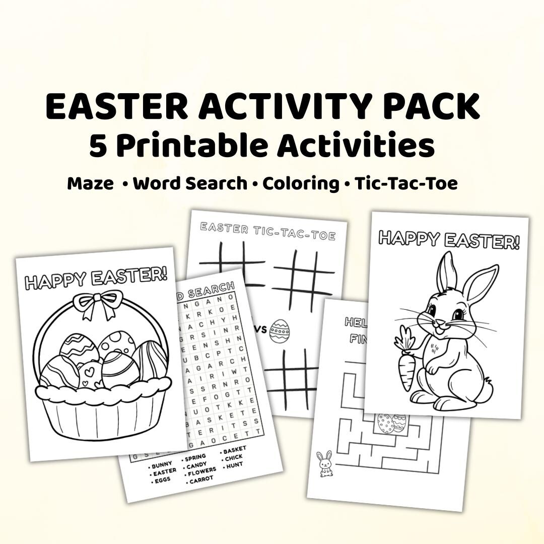 Easter Activity Pack Printable, Kids Games Bundle (digital Download) - Etsy