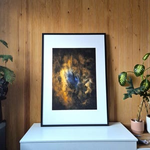 Unique fine-art astrophotography poster of the Clamshell nebula