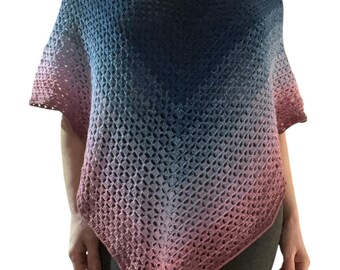 Poncho Crochet Pattern – Lightweight Lace-Style Gradient Poncho