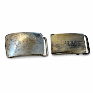 Vintage Sterling Silver Belt Buckles, R. Blackinton & Co. And Engine-Turned