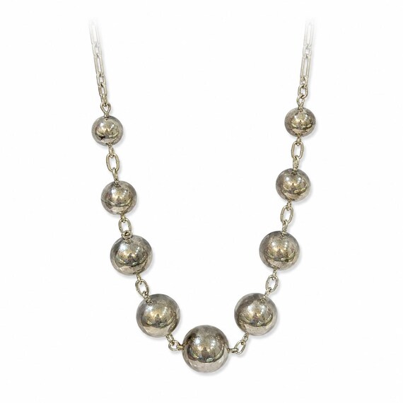 Graduated Sterling Silver Ball Chain Necklace