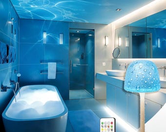 Cordless Waterproof Shower Lamp, Rechargeable LED Bathroom Light, Dimmable RGB Mood Light, Portable Night Lamp for Spa Bath, Bedroom