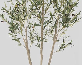 Faux Olive Tree with Planter – 5ft or 6ft Indoor Lifelike Plant Decor