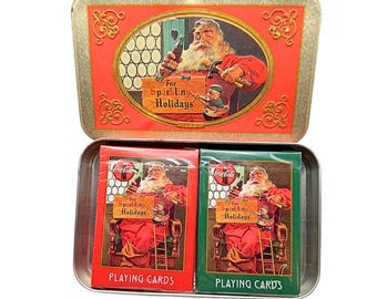 Baraja de cartas de edición limitada Coca-Cola Santa de 1998, 2 barajas, artículo de colección navideño de Coca-Cola, sellado, regalo.