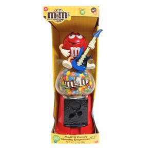 M&M's Red Rock Star Guitar Chocolate Candy Dispenser Novelty Gumball Machine Style New in Box Musician Character Collectible Gift