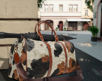 Waterproof Cow Print Travel Bag