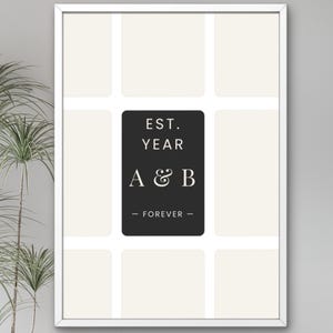 Wedding Date Print, Personalized Couple Poster, Custom Anniversary Gift, Minimalist Wall Art