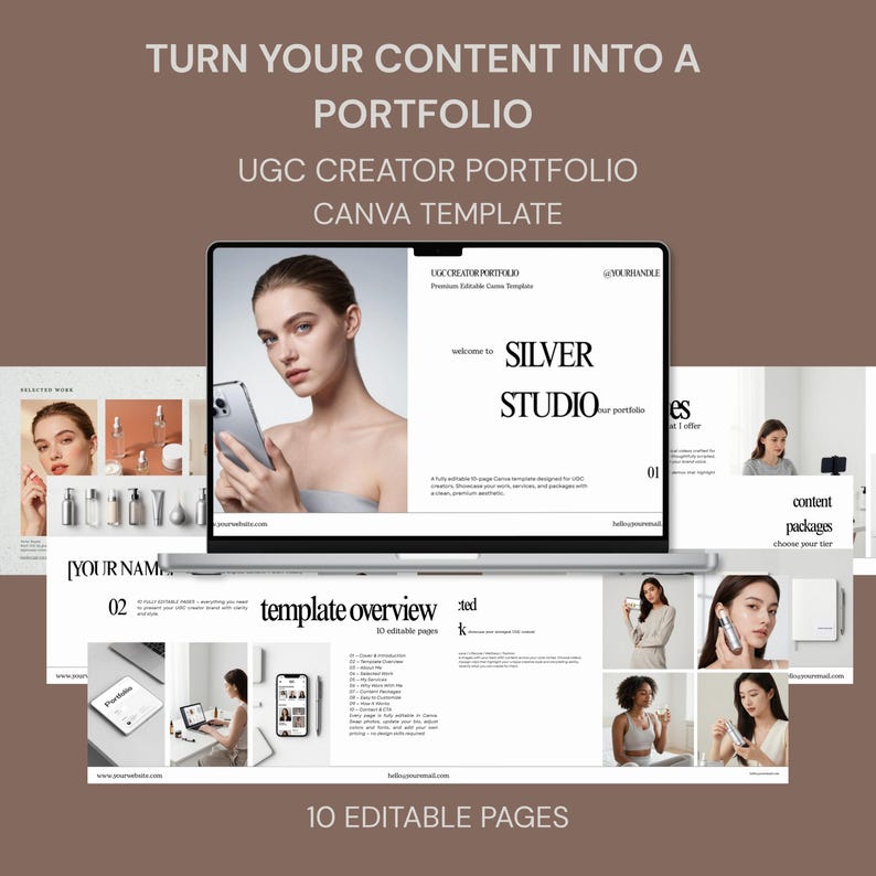 UGC Creator Portfolio Canva Template, UGC Portfolio Website Template ...