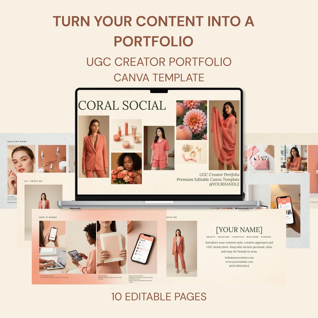 UGC Creator Portfolio Canva Template, UGC Portfolio Website Template ...