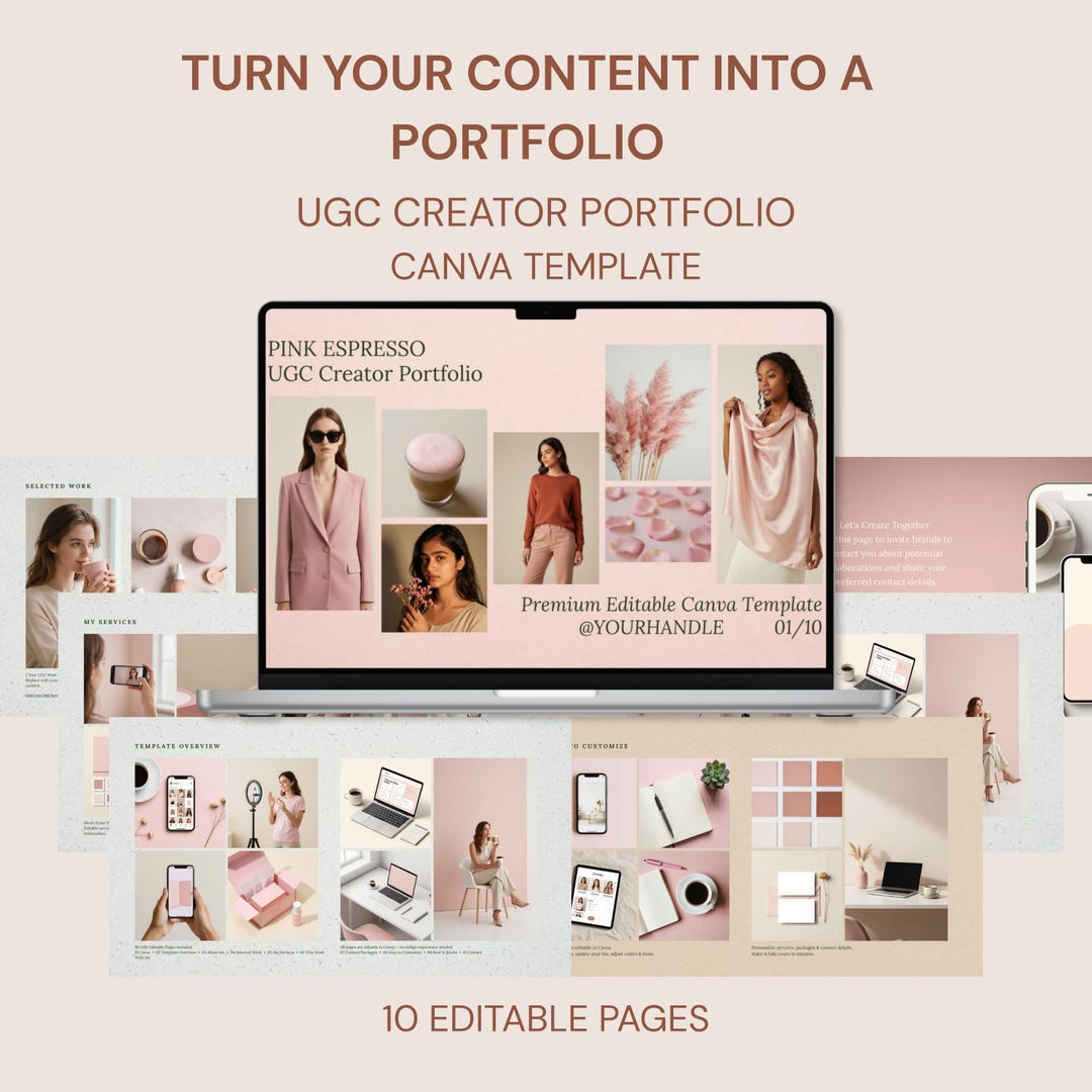 UGC Creator Portfolio Canva Template, UGC Portfolio Website Template ...