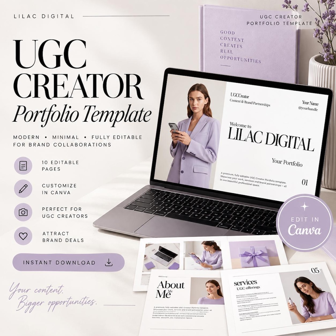 UGC Creator Portfolio Canva Template, UGC Portfolio Website Template ...