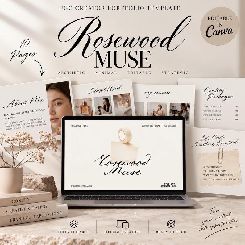 UGC Creator Portfolio Canva Template, UGC Portfolio Website Template ...