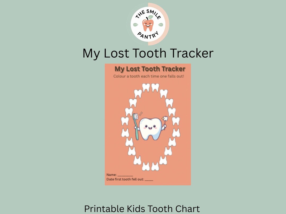 Lost Tooth Tracker Printable | Kids Baby Teeth Chart | Tooth Loss ...
