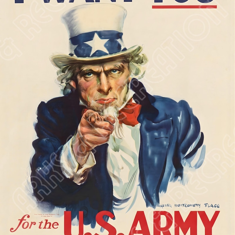 Uncle Sam I Want You Poster - Etsy