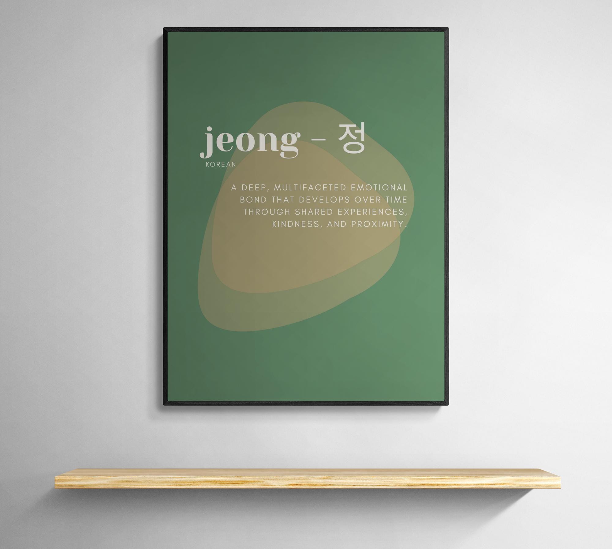 Jeong Meaning Poster Printable, Aesthetic Typography Wall Art, Words of ...