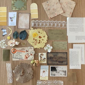 Assorted Vintage Ephemera, Junk Journal, Collaging Kit | Dainty, Whimsical, Nostalgic Supplies for Art Scrap Bag