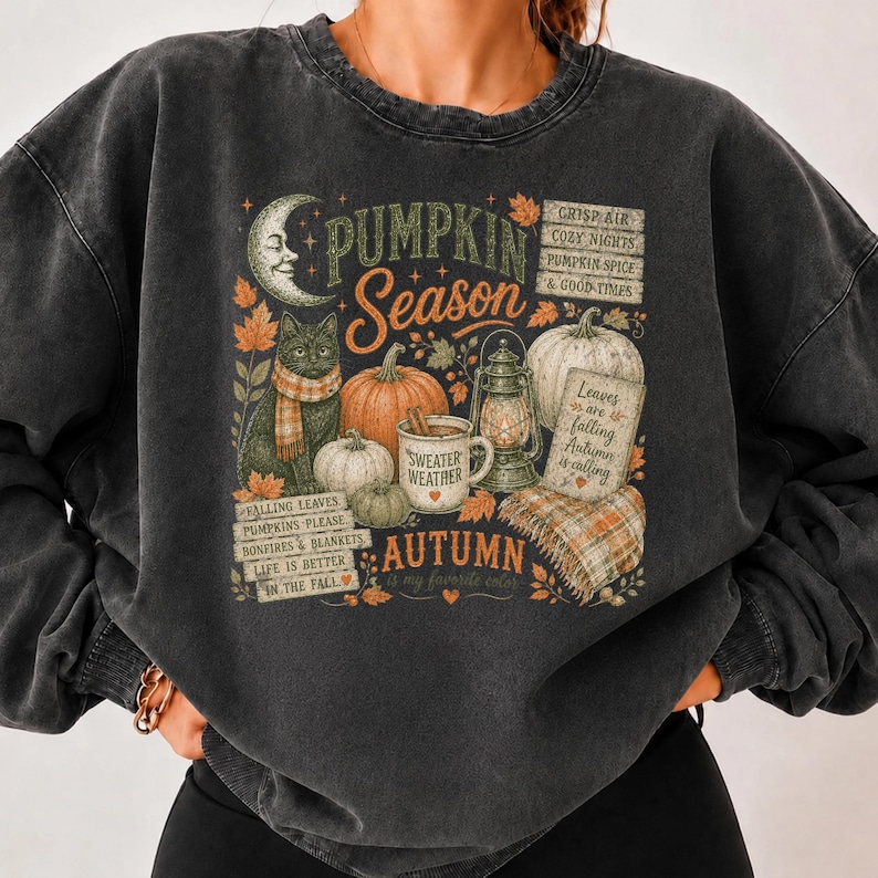 Retro Pumpkin Season PNG, Vintage Fall Shirt Design, Trendy Autumn Sublimation, Distressed Pumpkin Graphic, Farm Fresh Pumpkin PNG image 5