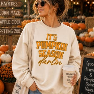 It's Pumpkin Season Darlin PNG | Retro Fall Shirt Design | Distressed Pumpkin | Autumn Sublimation | Western PNG