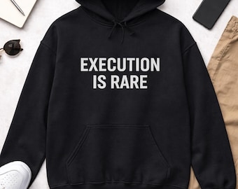 Moletom com Capuz "Execution Is Rare", Moletom Motivacional, Moletom com Capuz com Estampa Minimalista, Presente para Empreendedores, Blusa com Frase nas Costas, Moda Urbana Unissex