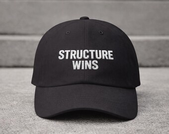 Embroidered Dad Hat, Minimalist Black Cap, Motivational Streetwear