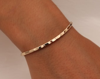 Hammered Cuff Bracelet, 14K Yellow Gold Filled (351.ygf)