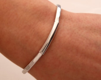 Hammered Cuff Bracelet, Sterling Silver (351H.ss)