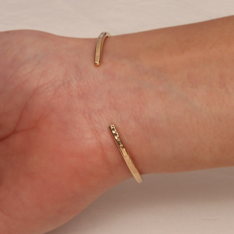 Hammered Cuff Bracelet 14K Yellow Gold Filled 350cur.ygf Etsy