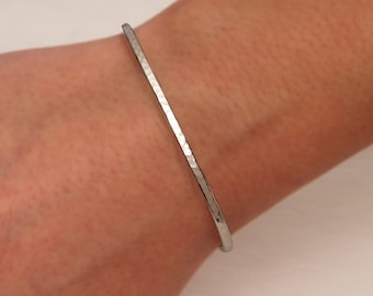 Hammered Cuff Bracelet, Sterling Silver (350str.s)