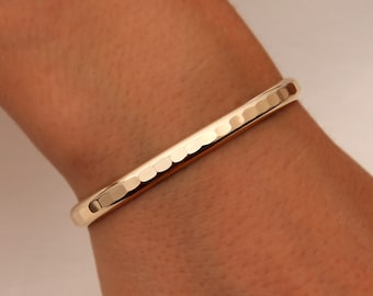 Thick Hammered Cuff Bracelet, 14K Yellow Gold Filled (352.ygf)