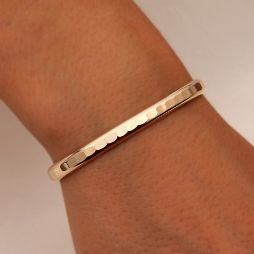 Thick Hammered Cuff Bracelet 14K Yellow Gold Filled 352.ygf Etsy