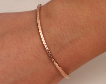 Hammered Cuff Bracelet, 14K Rose Gold Filled (350cur.rgf)