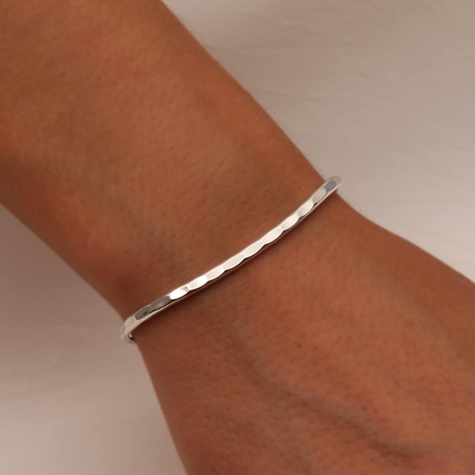 Hammered Cuff Bracelet Sterling Silver 351.s Etsy