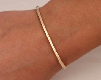 Hammered Cuff Bracelet, 14K Yellow Gold Filled (350str.ygf)