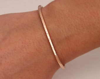 Hammered Cuff Bracelet, 14K Rose Gold Filled (350str.rgf)