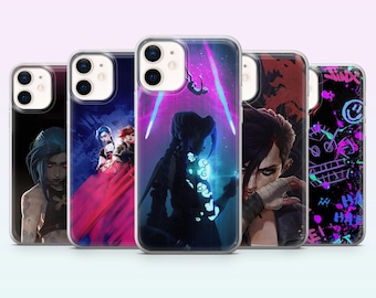 Arcane-telefoonhoesje Jinx League of Legends Cover voor iPhone 17, 16, 15, 14, 13, 12, Samsung S26, S25, S24, S23, A16, A56, Pixel 10, 9Pro