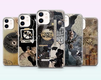 Etui na telefon Fourth Wing z motywem fantasy i książki do iPhone'a 17, 16, 15, 14, 13, 12, Samsunga S26, S25, S24, S23, A16, A56, Pixela 10, 9Pro