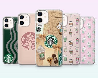 Starbucks Phone Case Coffee Late Cover voor iPhone 17, 16, 15, 14, 13, 12, Samsung S26, S25, S24, S23, A16, A56, Pixel 10, 9Pro